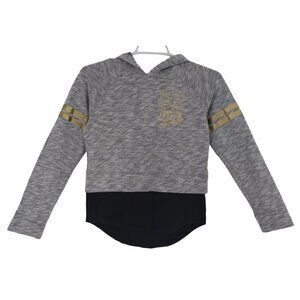 Danskin Now Athletic Hoodie M Gray & Gold 82 Athl. Dept. Long Sleeve Pullover.